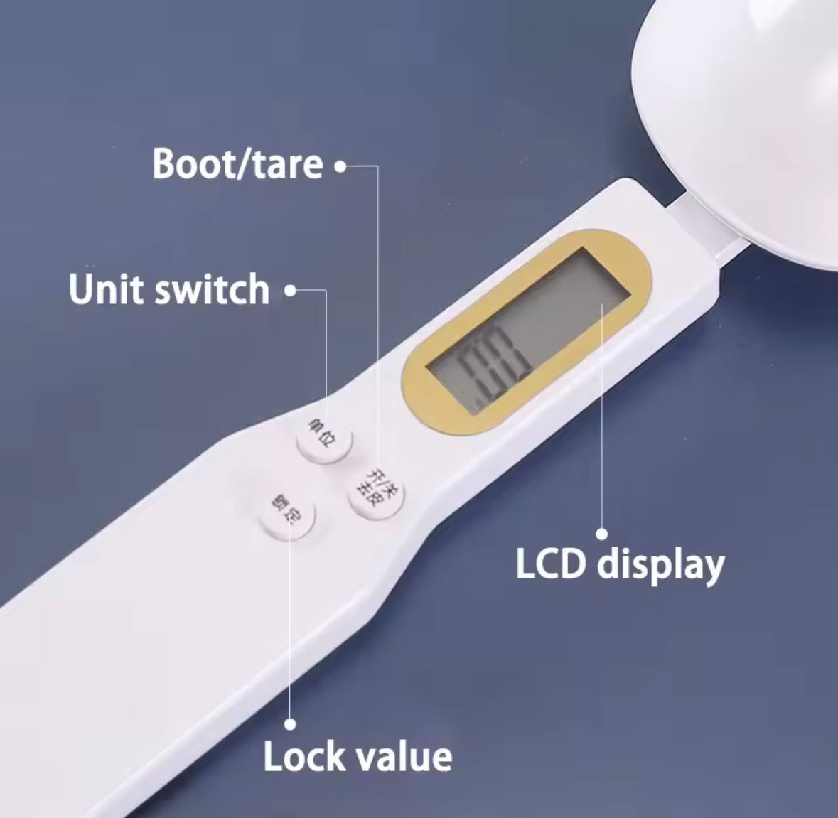 ميزان مطبخ إلكتروني رقمي على شكل ملعقة – 500 جم / دقة 0.1 جم