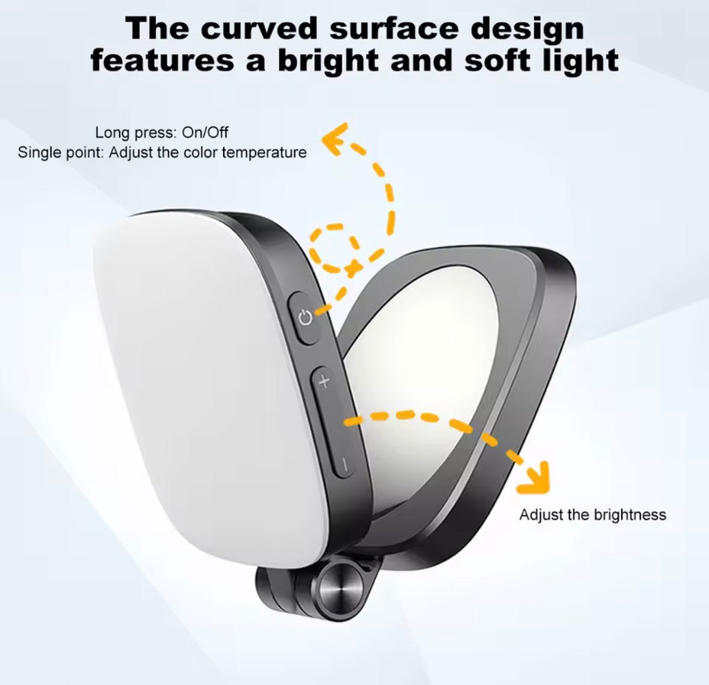 إضاءة سيلفي مغناطيسية للهواتف – خفيفة، قابلة للطي، وتشحن بسهولة